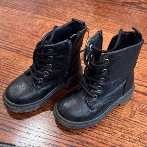 Sincerely Jules Black Kids Lace-Up Boots